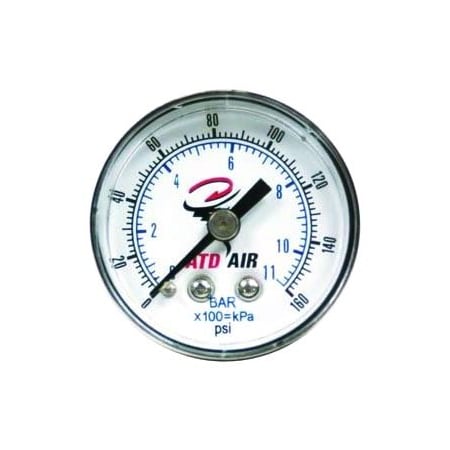 Atd Tools ATD Gauge 0-160 psi Mini Back Mount 7921